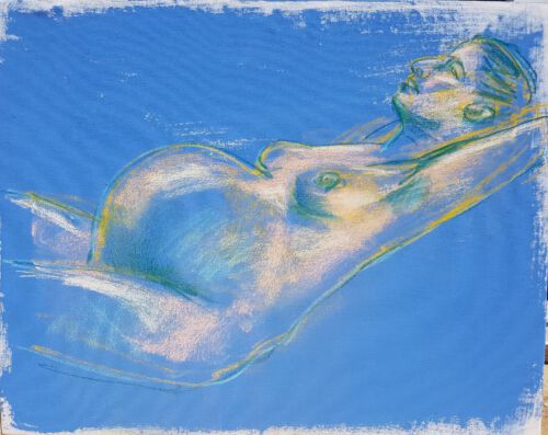 פסטל יבש ואקריליק על בד, 2019, 60 סמ על 60 סמ